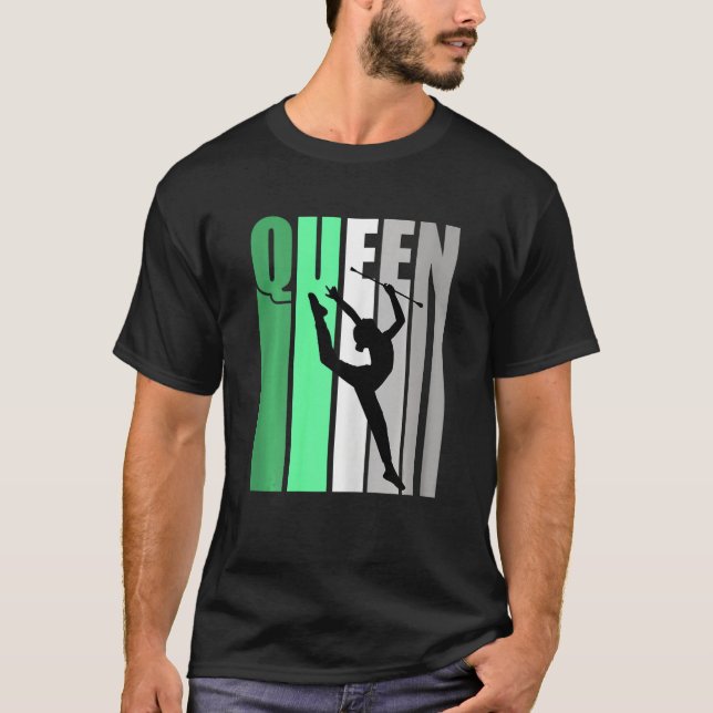 Camiseta Girls Green Retro Rhythmic Gymnastics Queen Daught (Frente)