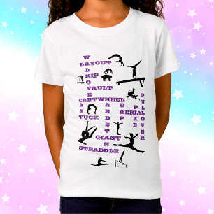 Camiseta Girls Gymnastics Competência em Palavras Cruzadas