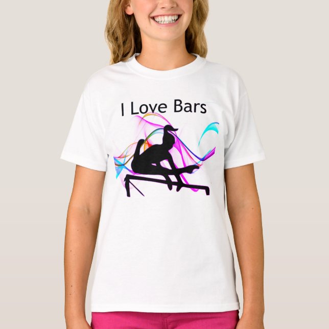 Camiseta Girls Gymnastics I Love Bares Gymnast T-Shirt (Frente)