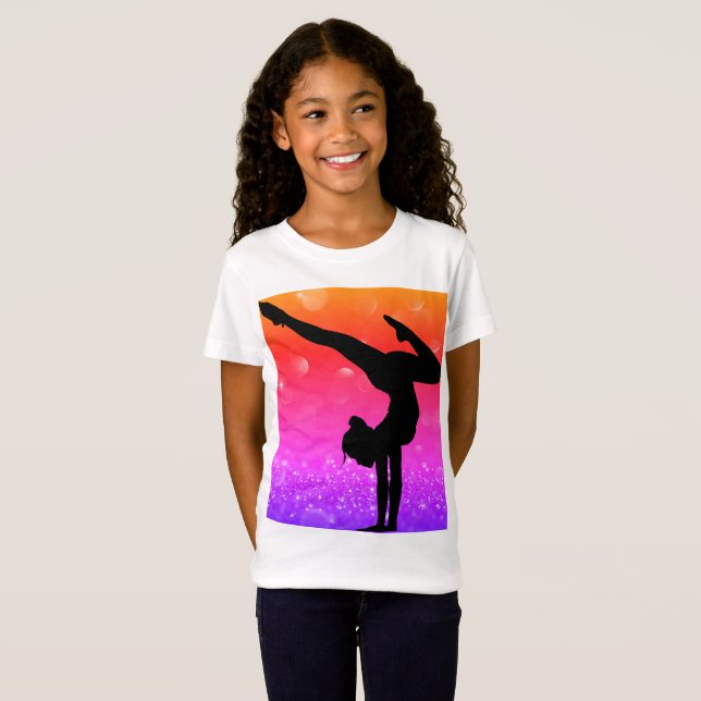 Camiseta Girls Gymnastics Rainbow Gymnast T-Shirt (Frente Completa)