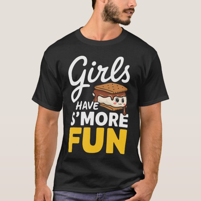 Camiseta Girls Have S'More Fun Camping Smores Kawaii S'More (Frente)