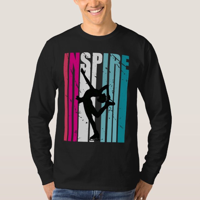 Camiseta Girls Ice Skating Inspire Coach Retro Ice Skates D (Frente)