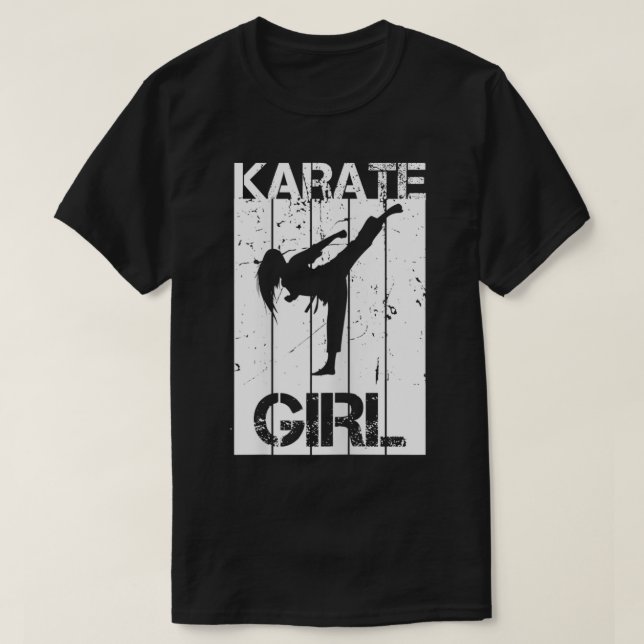 Camiseta Girls Karate Uniforme Artes Marciais (Frente do Design)