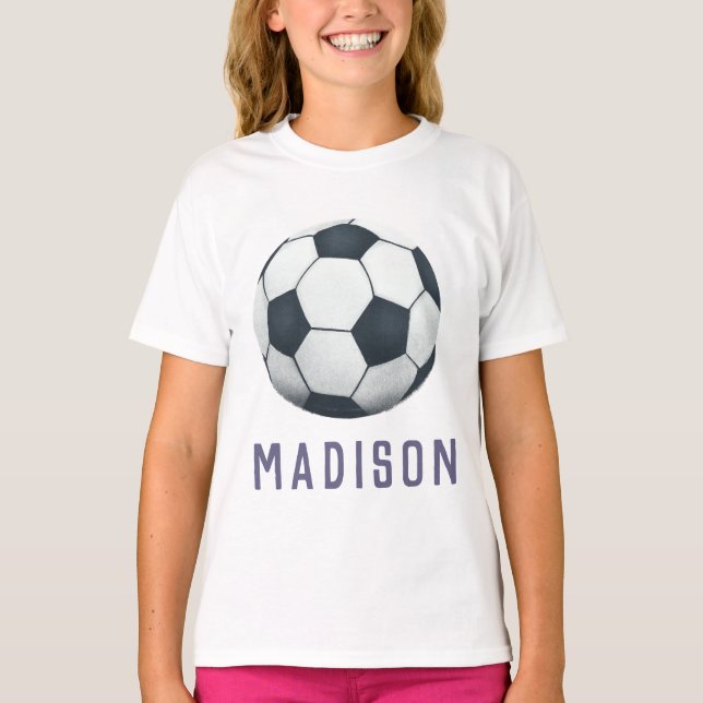 Camiseta Girls Modern Soccer Jersey Number Sports (Frente)