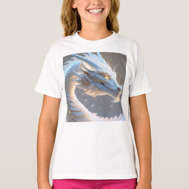 Camiseta girls mystical white dragon t-shirt (Frente)