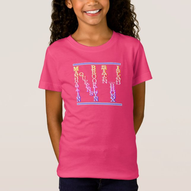 Camiseta Gırls N.Y 5 Boroughs Design T Shirt (Frente)