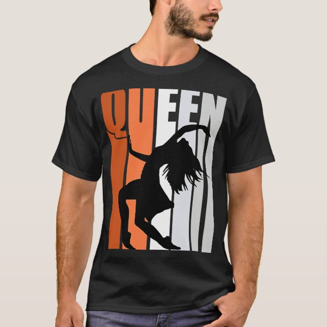 Camiseta Girls Orange Dance Queen Princess Birthday Determi (Frente)