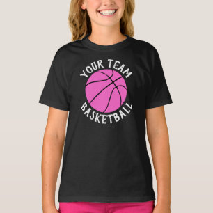 Camiseta Girls Pink Basball Team, Nome do Jogador e Número