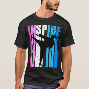 Camiseta Girls Pink Inspire Karate Birthday Motivational Da