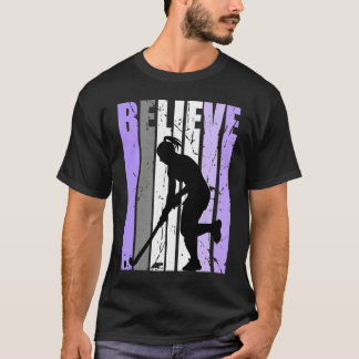 Camiseta Girls Purple Distressed Believe Loves Team Girl In