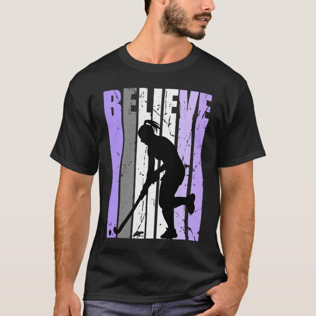 Camiseta Girls Purple Distressed Believe Loves Team Girl In (Frente)