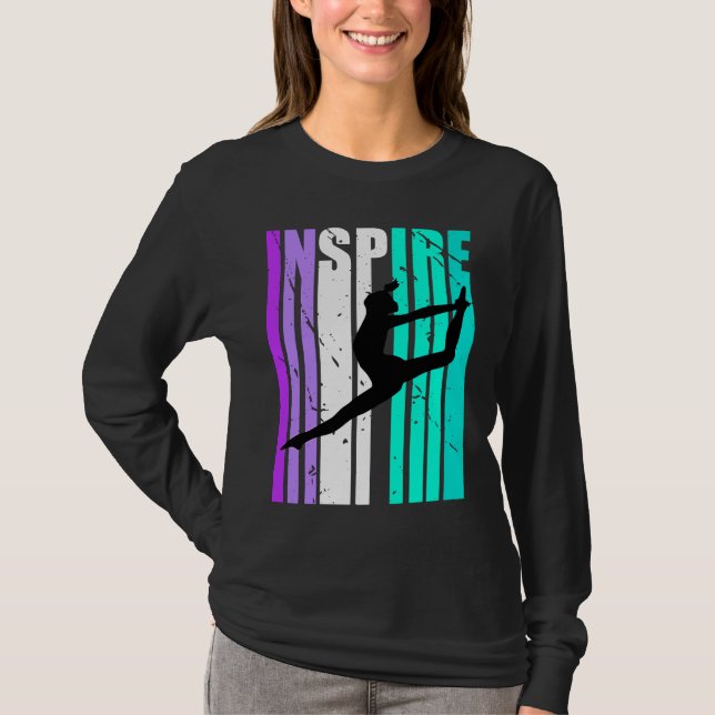Camiseta Girls Purple Inspire Dance Birthday Motivational D (Frente)