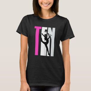 Camiseta Girls Rhythmic Gymnastics 10th Birthday Baton Twir
