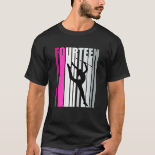 Camiseta Girls Rhythmic Gymnastics 14 Birthday Baton Twir
