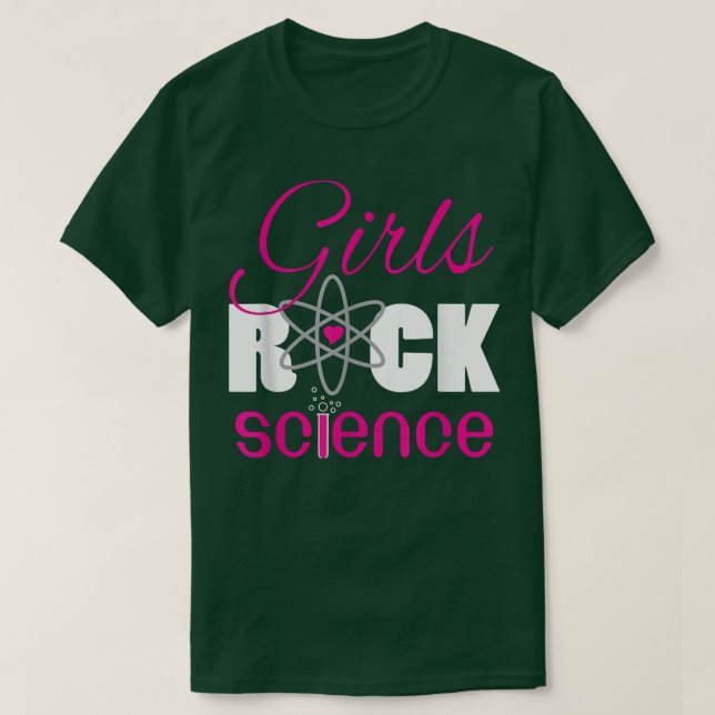 Camiseta Girls Rock, amante da Ciência 894 (Frente do Design)