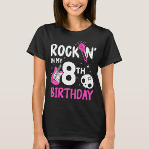 Camiseta Girls Rockstar Birthday Rock Star Themed Guitar 8t