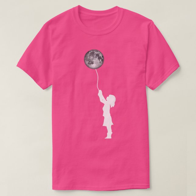 Camiseta Girls Science Too Moon Space Balloon 895 (Frente do Design)