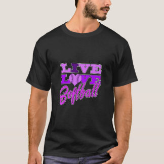 Camiseta Girls Softball Live Love All Purple Gift Tee