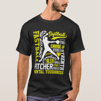 Camiseta Girls Softball Pitcher Melhores Traços Para As Mul