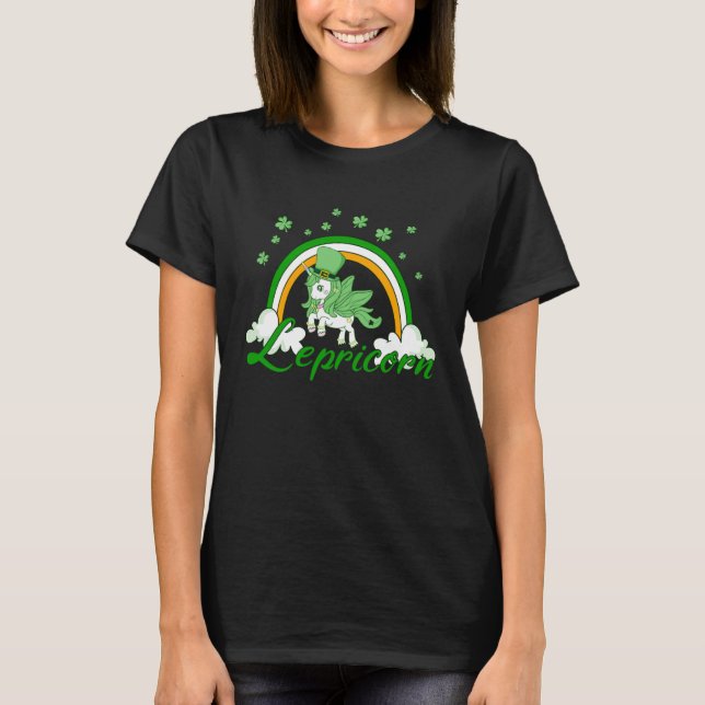 Camiseta Girls St Patricks Day Cute Unicorn Leprechaun Lepr (Frente)