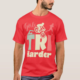 Camiseta Girls Tri Harder Triathlete Triathlon