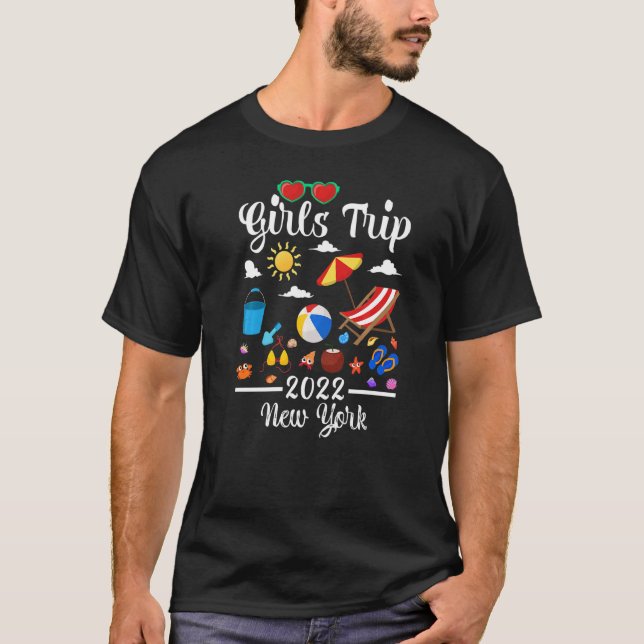 Camiseta Girls Trip 2022 Summer Vacation New York Beach (Frente)