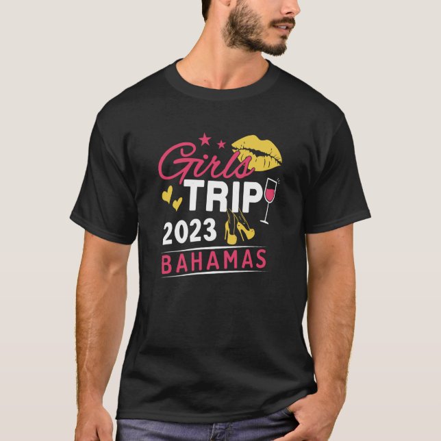Camiseta Girls Trip 2023 Bahamas Weekend Travel Group Match (Frente)