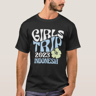 Camiseta Girls Trip 2023 Indonesia Beach Destination Retro 