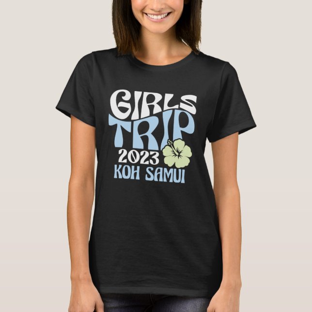 Camiseta Girls Trip 2023 Koh Samui Beach Destination Retro  (Frente)