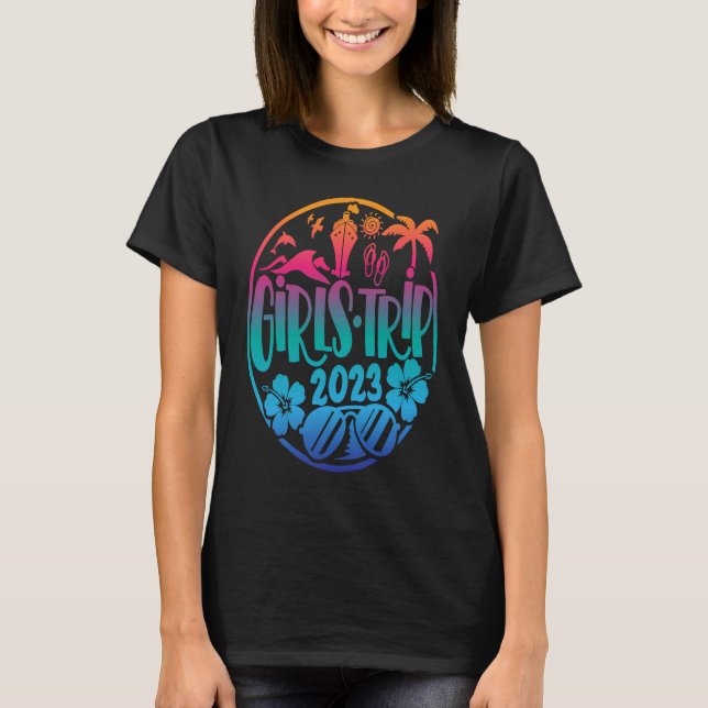 Camiseta Girls Trip 2023 Matching Group Beach Cruise Tropic (Frente)