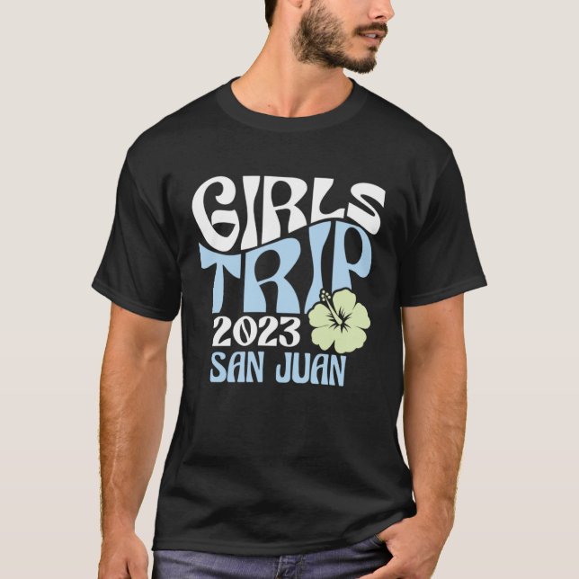 Camiseta Girls Trip 2023 San Juan Beach Destination Retro G (Frente)