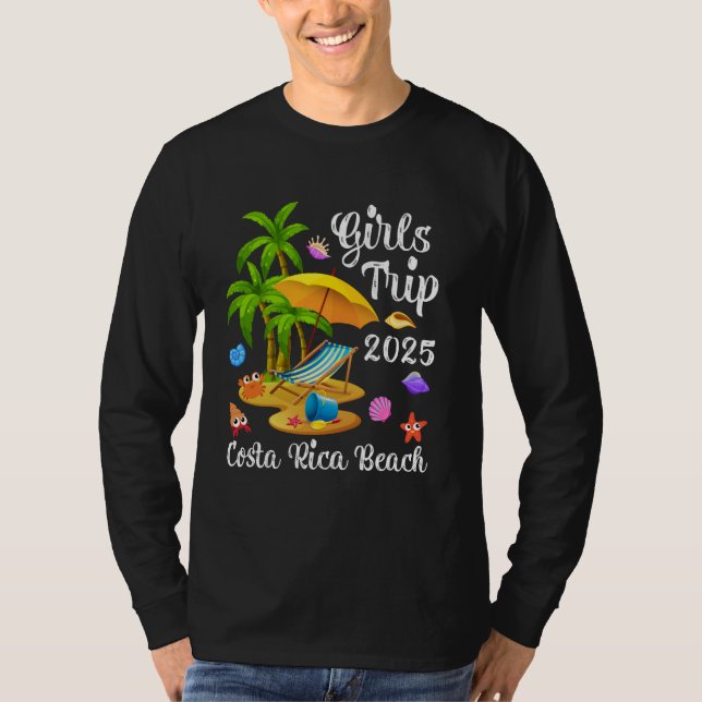 Camiseta Girls Trip 2025 Summer Vacation Costa Rica Beach (Frente)