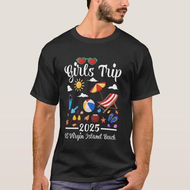 Camiseta Girls Trip 2025 Summer Vacation USA Virgin Island (Frente)