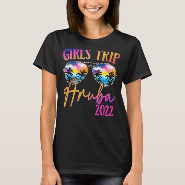 Camiseta Girls Trip Aruba 2022 Sunglass Summer Matching G (Frente)