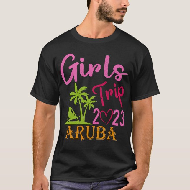 Camiseta Girls Trip Aruba 2023 For Women Weekend Aniversári (Frente)