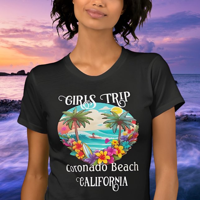 Camiseta Girls Trip Coronado Beach, San Diego Texto Editáve (Criador carregado)