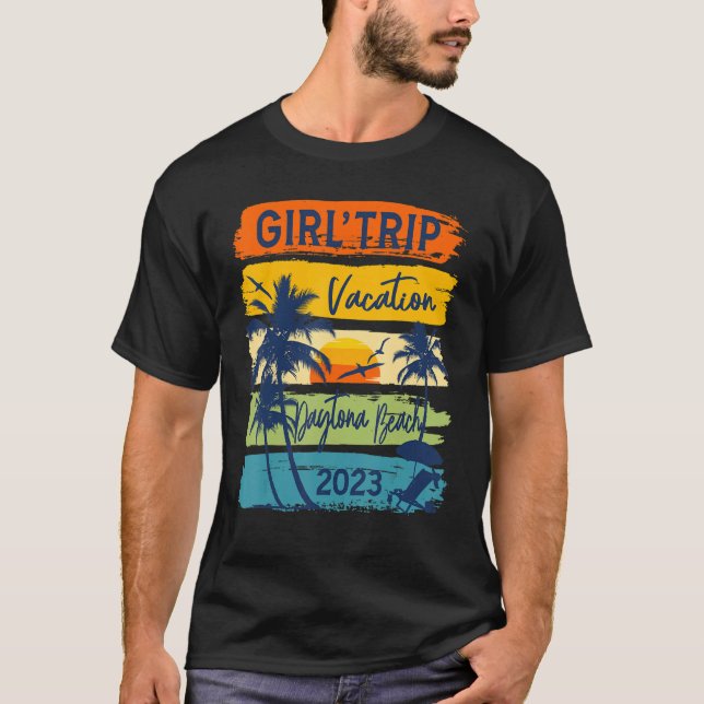 Camiseta Girls Trip Daytona Beach Flórida 2023 Cute Girls W (Frente)
