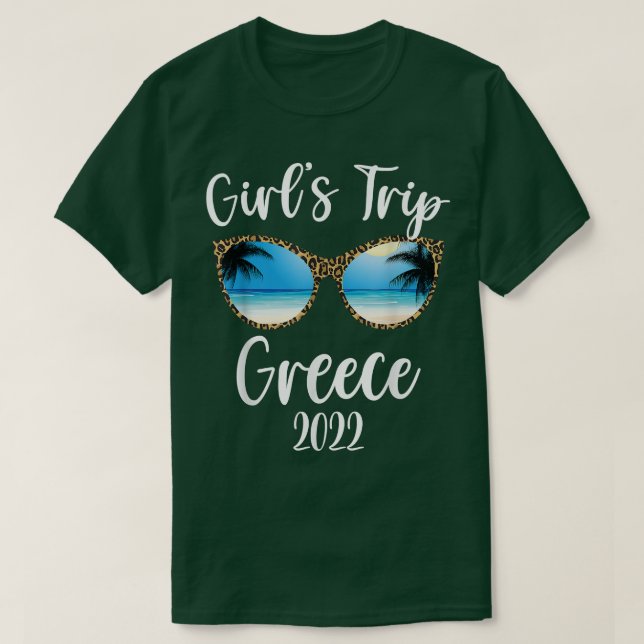 Camiseta Girls Trip Grécia 2022 Beach Sunglass primavera su (Frente do Design)