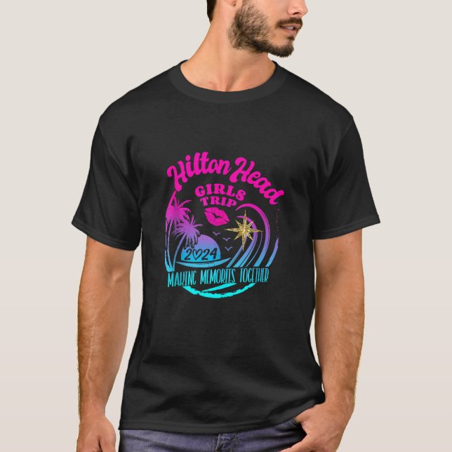 Camiseta Girls Trip Hilton Head 2024 Womens Weekend Birthda (Frente)