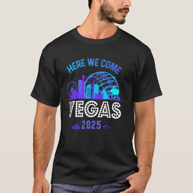 Camiseta Girls Trip Las Vegas 2025 Birthday Squad Family He (Frente)