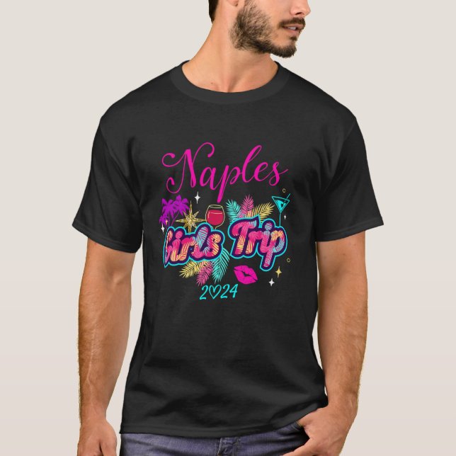 Camiseta Girls Trip Nápoles 2024 Beach Womens Weekend Birth (Frente)