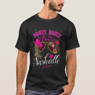 Camiseta Girls Trip Nashville 2024 Boots Booze Besties Sema