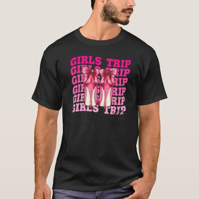 Camiseta Girls Trip Nashville Para Mulheres No Fim De Seman (Frente)