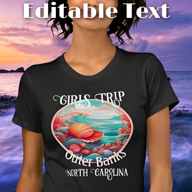 Camiseta Girls Trip Outer Banks Texto Editável (Criador carregado)
