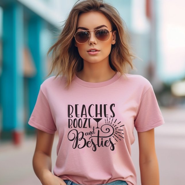 Camiseta Girls Trip T-Shirt (Beaches Booze and besties is the perfect shirt for your girls beach weekend away!  model is ai )
