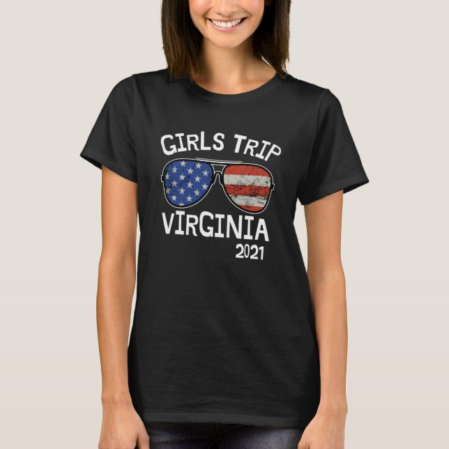 Camiseta Girls Trip Virginia 2021 Damies Vacation Weekend G (Frente)