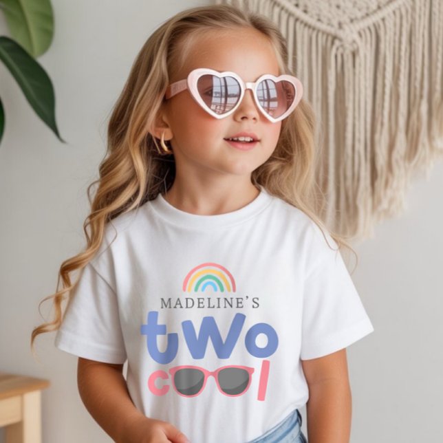 Camiseta Girls Two Cool Rainbow 2nd Birthday  (Criador carregado)