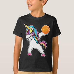 Camiseta Girls Unicorn Dabbing Bysketbyll Player