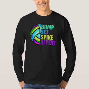 Camiseta Girls Voleibol Set Spike Repetir Roxo Azul