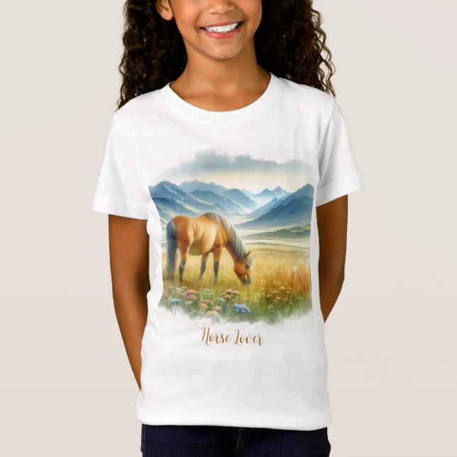 Camiseta Girls Watercolor Horse Lover (Frente)